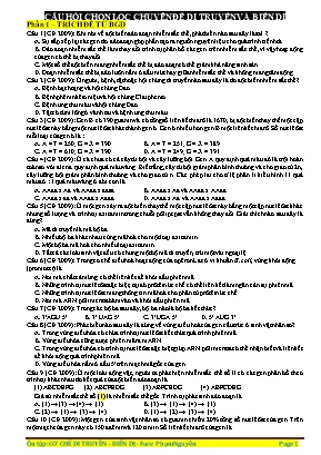 Ôn tập Sinh học Lớp 12 Cơ chế di truyền và biến dị - Phạm Nguyễn